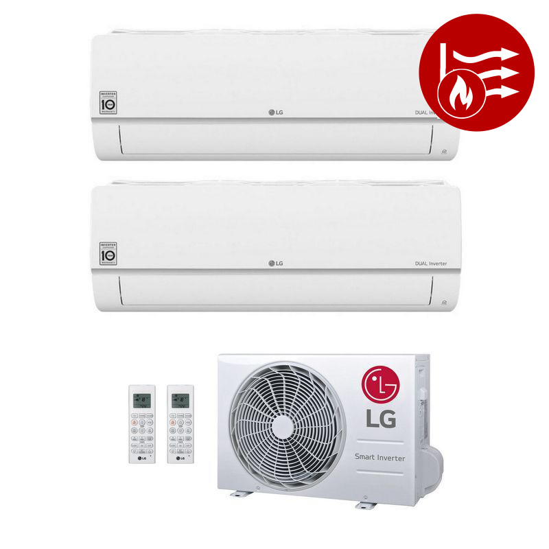 LG Duo-Split Wand Airco 12000+12000 (MET WIFI)